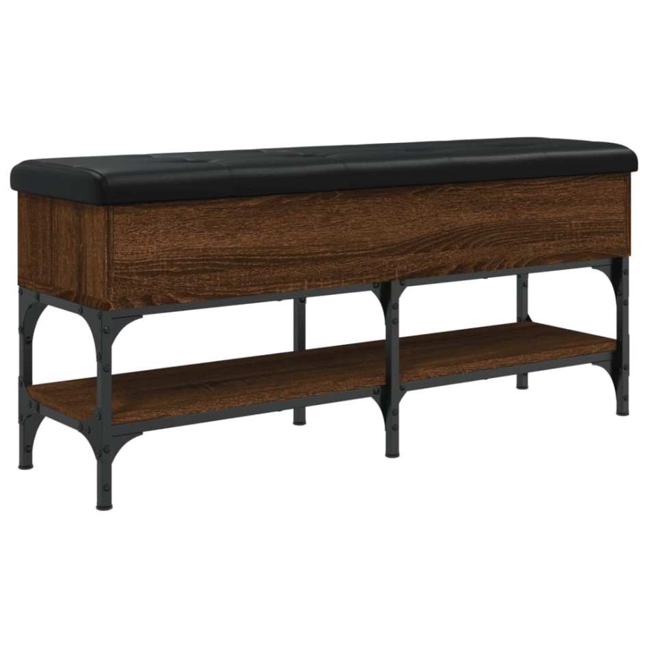 Banco zapatero madera de ingeniería marrón roble 102x32x45