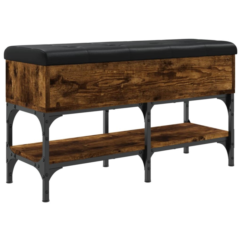 Banco zapatero madera de ingeniería roble ahumado 82x32x45