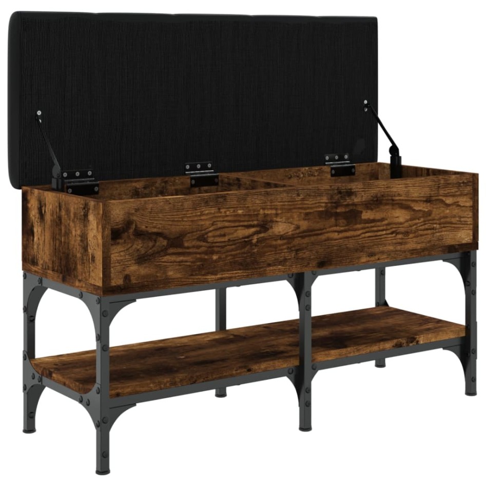 Banco zapatero madera de ingeniería roble ahumado 82x32x45