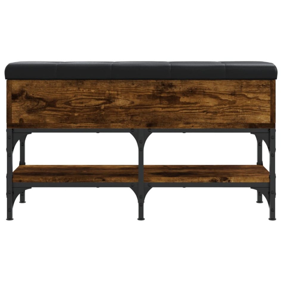 Banco zapatero madera de ingeniería roble ahumado 82x32x45