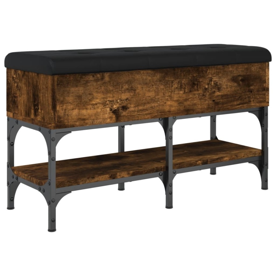 Banco zapatero madera de ingeniería roble ahumado 82x32x45