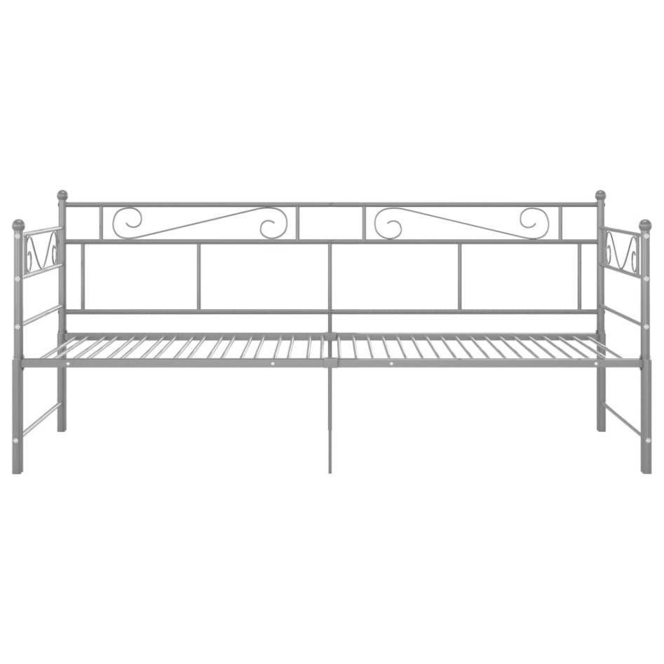 Estructura de sofá cama extraíble metal gris 90x200