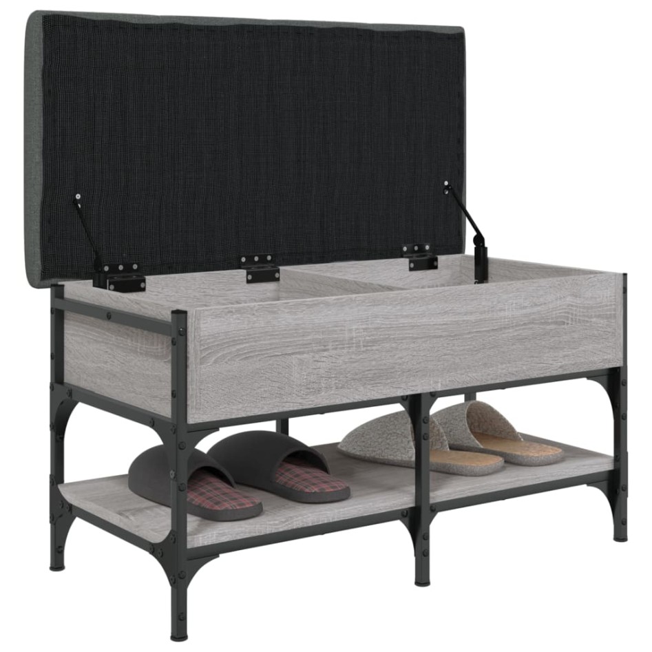 Banco zapatero madera de ingeniería gris Sonoma 82x42x45