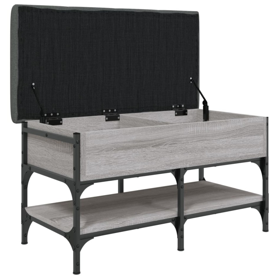 Banco zapatero madera de ingeniería gris Sonoma 82x42x45