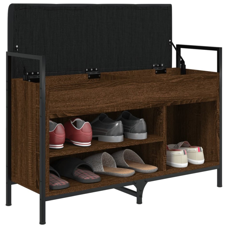 Banco zapatero madera de ingeniería marrón roble