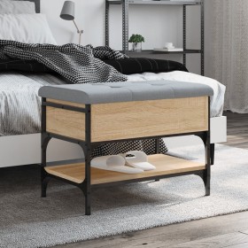 Banco zapatero madera de ingeniería roble Sonoma 62x42x45