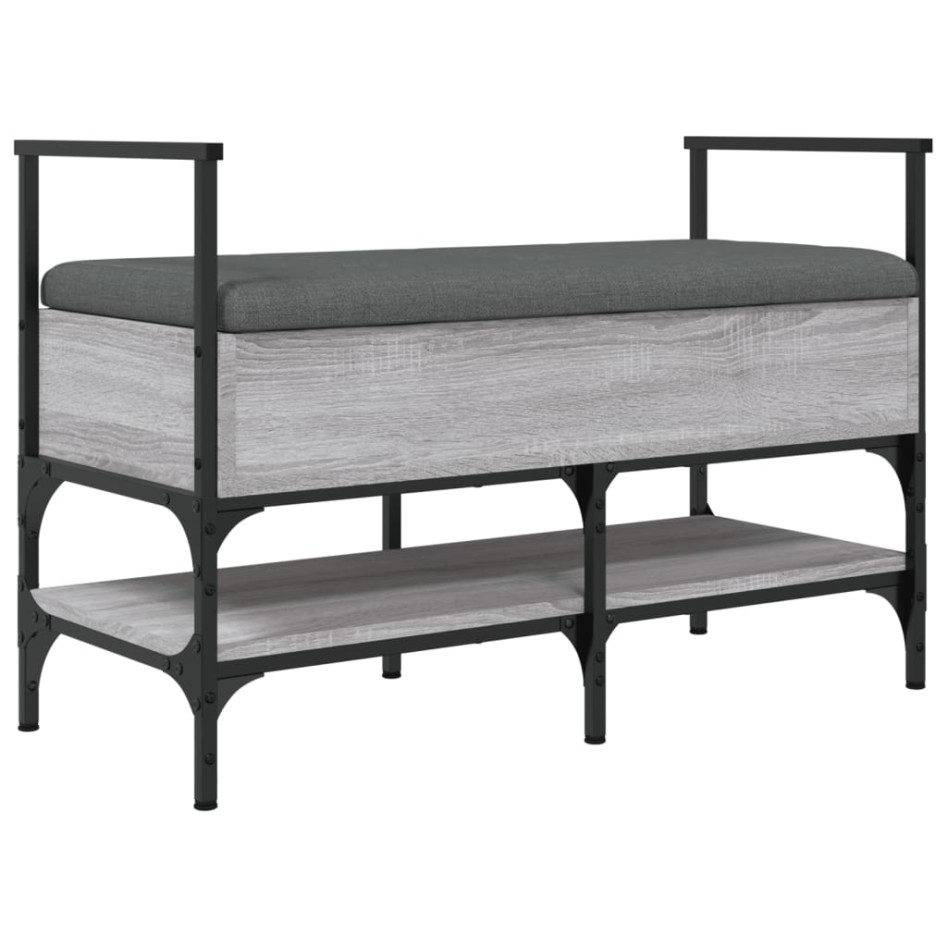Banco zapatero madera de ingeniería gris Sonoma 85,5x42x57,5