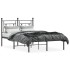 Estructura cama sin colchón con cabecero metal negro 120x190