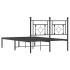 Estructura cama sin colchón con cabecero metal negro 120x190