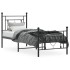 Estructura cama sin colchón con estribo metal negro 80x200