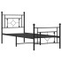 Estructura cama sin colchón con estribo metal negro 80x200