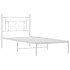 Estructura cama sin colchón con cabecero metal blanco 90x200