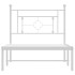 Estructura cama sin colchón con cabecero metal blanco 90x200