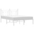 Estructura cama sin colchón con cabecero metal blanco