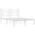 Estructura cama sin colchón con cabecero metal blanco