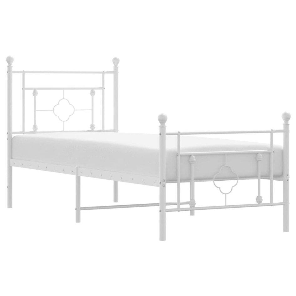 Estructura cama sin colchón con estribo metal blanco 80x200