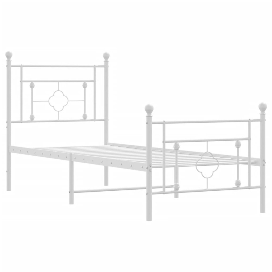 Estructura cama sin colchón con estribo metal blanco 80x200