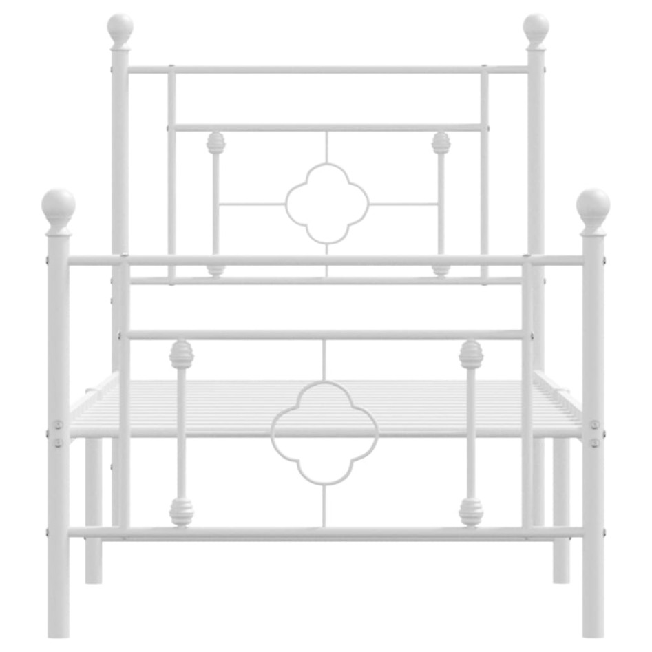 Estructura cama sin colchón con estribo metal blanco 80x200