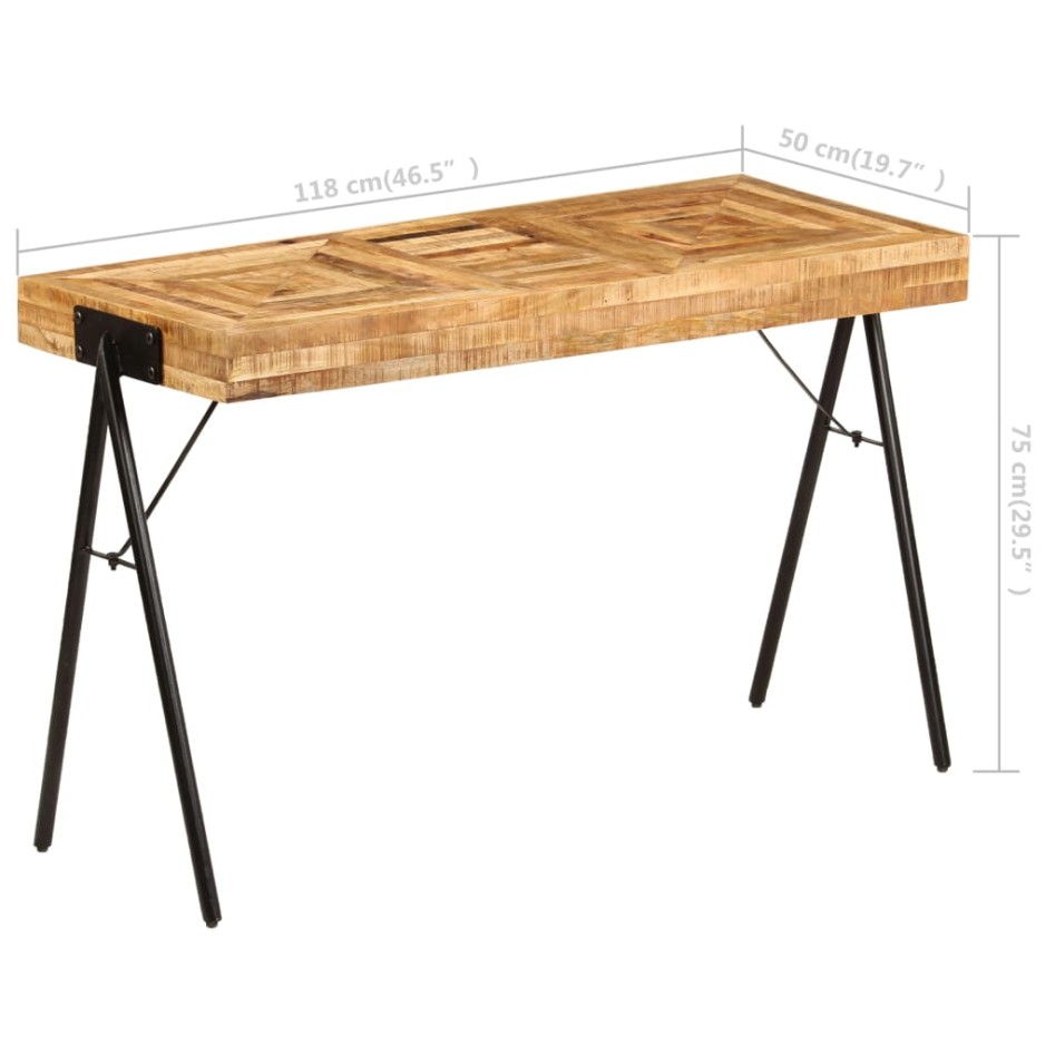 Mesa de escritorio de madera maciza de mango 118x50x75