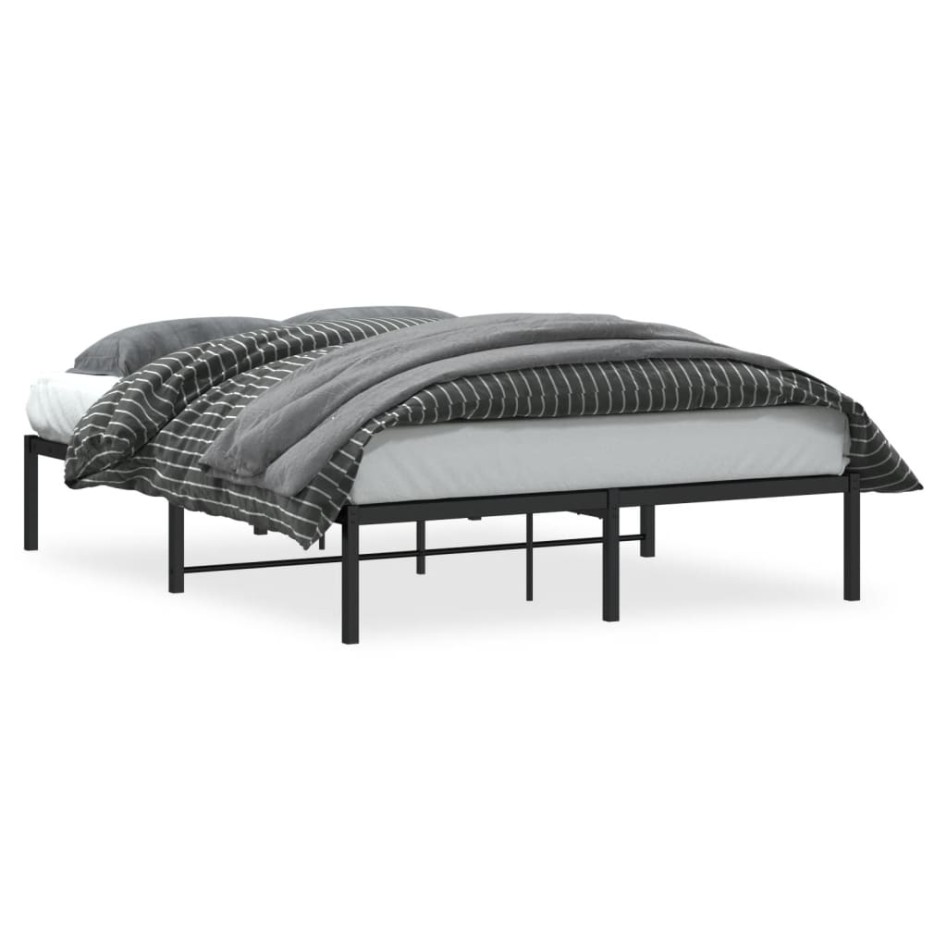 Estructura de cama sin colchón metal negro 140x200
