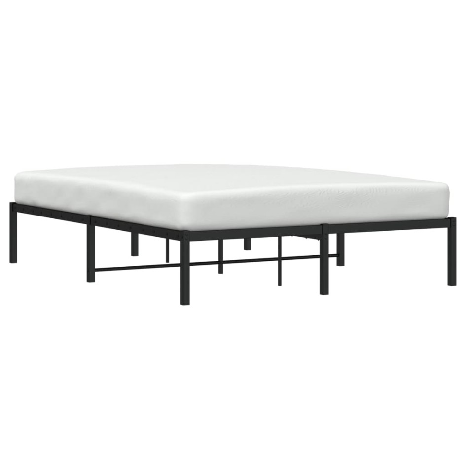 Estructura de cama sin colchón metal negro 140x200