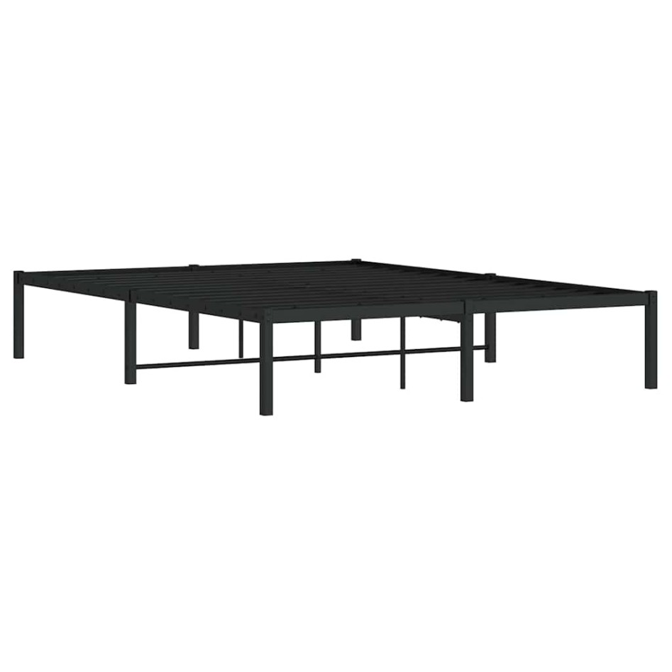 Estructura de cama sin colchón metal negro 140x200