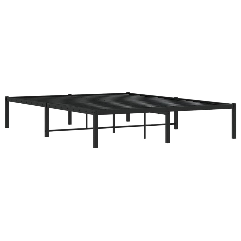 Estructura de cama sin colchón metal negro 140x200