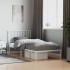 Estructura cama sin colchón con cabecero metal blanco 90x200