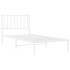 Estructura cama sin colchón con cabecero metal blanco 90x200