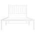 Estructura cama sin colchón con cabecero metal blanco 90x200