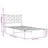 Estructura cama sin colchón con cabecero metal blanco 90x200