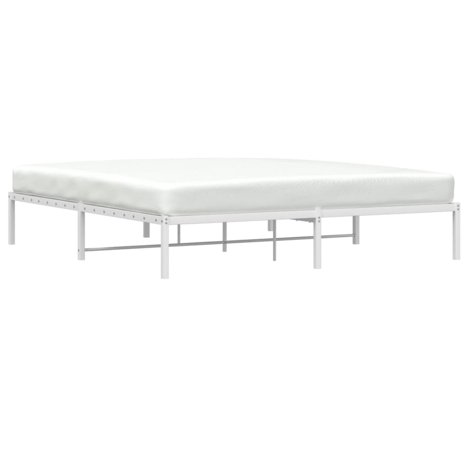 Estructura de cama sin colchón metal blanco 180x200
