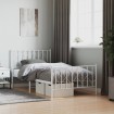 Estructura cama sin colchón con estribo metal blanco 100x190 cm