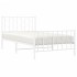 Estructura cama sin colchón con estribo metal blanco 100x190