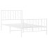 Estructura cama sin colchón con estribo metal blanco 100x190
