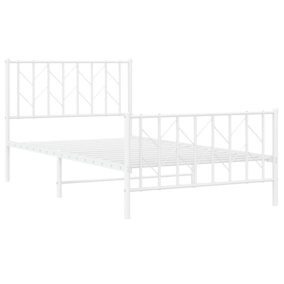 Estructura cama sin colchón con estribo metal blanco 100x190