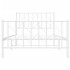 Estructura cama sin colchón con estribo metal blanco 100x190