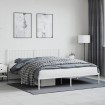 Estructura cama sin colchón con cabecero metal blanco 183x213cm