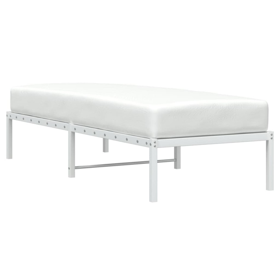 Estructura de cama sin colchón metal blanco 75x190
