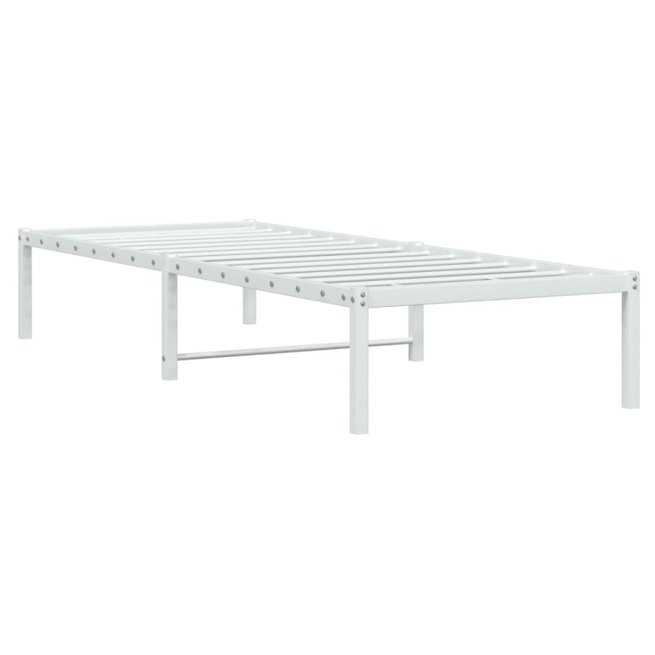 Estructura de cama sin colchón metal blanco 75x190