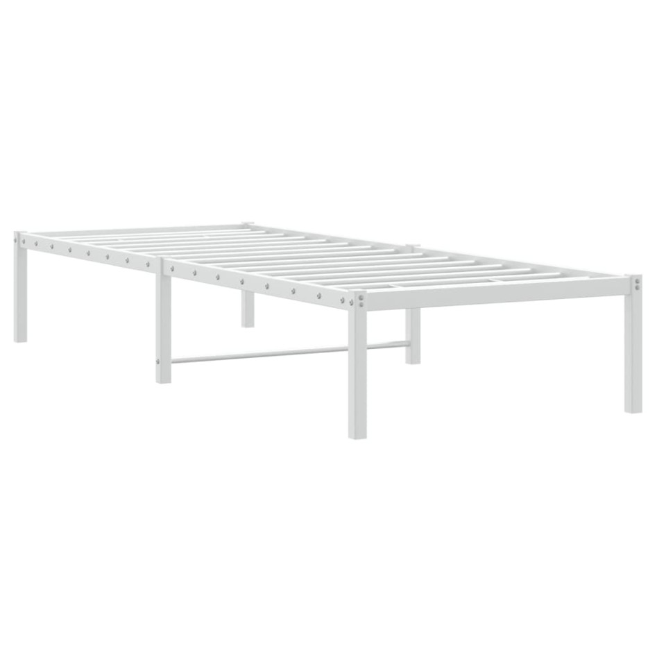 Estructura de cama sin colchón metal blanco 75x190