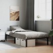 Estructura de cama sin colchón metal negro 100x190 cm