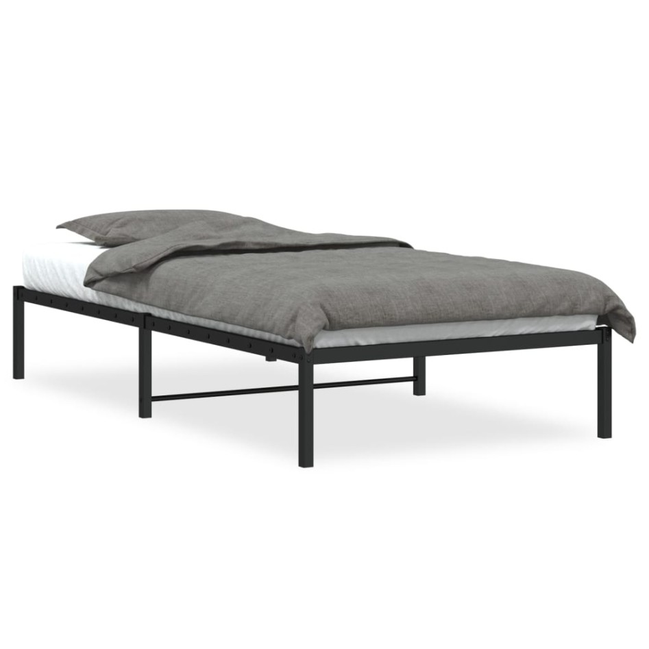 Estructura de cama sin colchón metal negro 100x190
