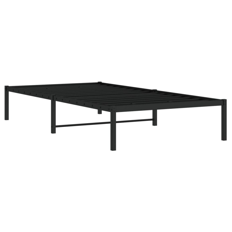 Estructura de cama sin colchón metal negro 100x190