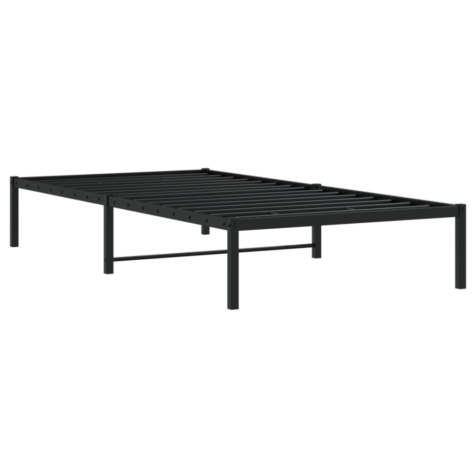 Estructura de cama sin colchón metal negro 100x190