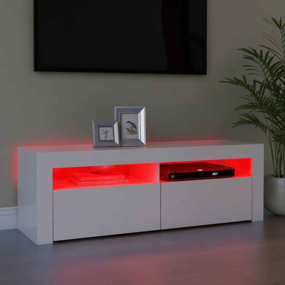 Mueble para TV con luces LED blanco 120x35x40
