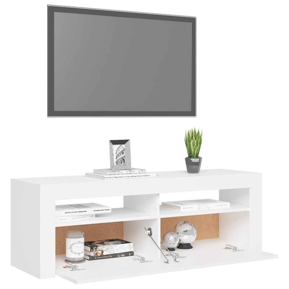 Mueble para TV con luces LED blanco 120x35x40