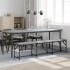 Banco de comedor acero y tela gris claro 186x32x45