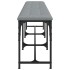 Banco de comedor acero y tela gris claro 186x32x45