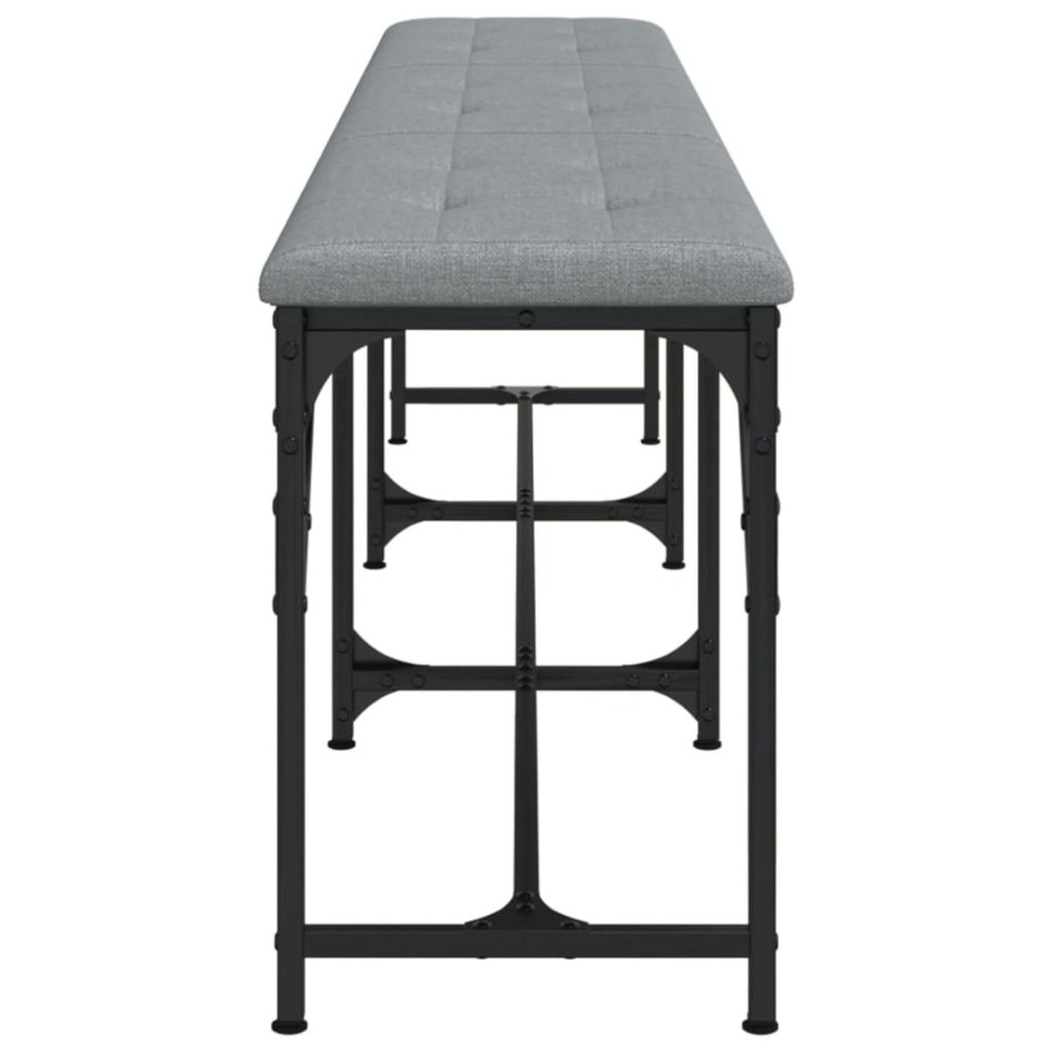 Banco de comedor acero y tela gris claro 186x32x45